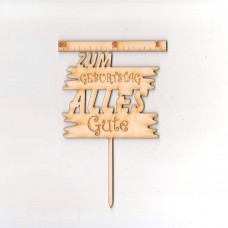 Caketopper zum Geburtstag alles Gute: auf einem Stab zum einstecken auf Torten Blumenstrauß