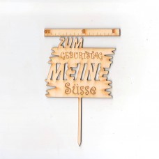 Caketopper zum Geburtstag meine Süsse: auf einem Stab zum einstecken auf Torten