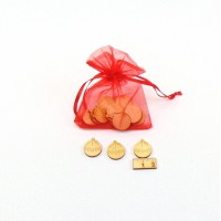 12 Weihnachtskugel mit Kreise  Höhe 20 mm im Organzasack