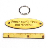 Schlüsselanhänger "Bauer sucht Frau mit Traktor" 80 mm