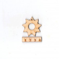 Sonne mit rundem Ausschnitt und 9 Strahlen 40mm Loch zum aufhängen 