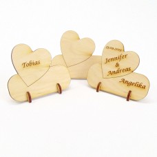 Namensschild mit Herz mit und ohne Gravur