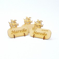 Stehendes Namensschild Dreimaster