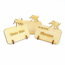 stehendes Namensschild Babyelefant