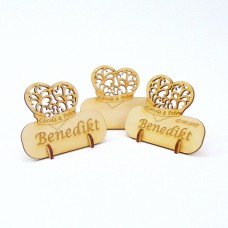 stehendes Namensschild Herz vintage