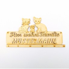 Türschild 235 mm Katzen Familie incl. Buchstaben