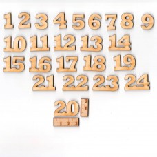Adventskalender Zahlen 1-24 aus Holz 