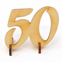 Geburtstagszahl "50" 50mm mit Füßchen