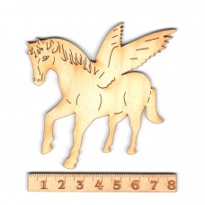 Pferd Pegasus aus Holz 8 cm