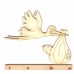 Storch fliegend mit Baby 140mm Taufe, Geburt
