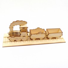 Lokomotive mit 2 Anhängern zum Zusammenbauen