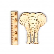 Elefant von vorne 50 mm Afrikanischer Elefant aus Holz