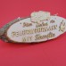 Baumscheibe naturbelassen Spruchtafel Hier wohnt ein Feuerwehrmann mit Familie