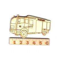 Feuerwehrauto 60 mm aus Holz zum Basteln und Bemalen K- 34