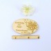 Einladung zur Taufe, Personalisiert, Name mit Datum, Save the Date Karte aus Holz, mit Magnet auf der Rückseite