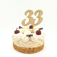 Geburtstag Tortenstecker Zahl 33, Cake Topper Sahnetorte Schnapszahl