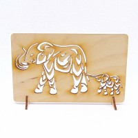 2 Elefanten als Aufsteller durchscheinend