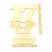 Zahl 17 Höhe 17cm stehend