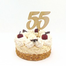 Geburtstag Tortenstecker Zahl 55, Cake Topper Platinhochzeit