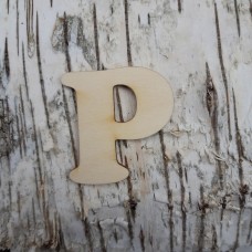 Holzbuchstabe CB 5 cm, breite Form "P"