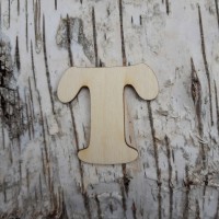 Holzbuchstabe CB 5 cm, breite Form "T"