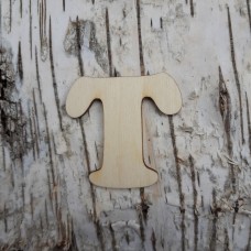 Holzbuchstabe CB 5 cm, breite Form "T"