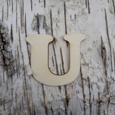 Holzbuchstabe CB 5 cm, breite Form "U"