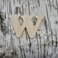 Holzbuchstabe CB 5 cm, breite Form "W"