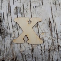 Holzbuchstabe CB 5 cm, breite Form "X"