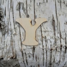 Holzbuchstabe CB 5 cm, breite Form "Y"