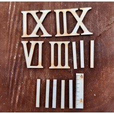 Römische Ziffern 3,5 cm Römische Zahlen 3, 6, 9, 12 und 8 Striche