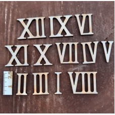 Römische Ziffern 2,5 cm hoch von 1 bis 12