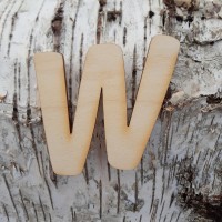 Holzbuchstabe "W" 8 cm 