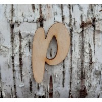 Holzbuchstabe kleines "p" 50mm aus Naturholz
