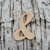 Holzbuchstabe Sonderzeichen "&" 50mm aus Naturholz
