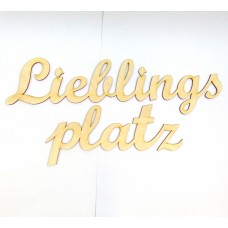 Schriftzug "Lieblings platz" in  Schreibschrift 73cm breit  Wanddeko Holz