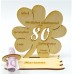 Geldgeschenk Kleeblatt 80. Geburtstag, Jubiläum. Jahrestag 11cm