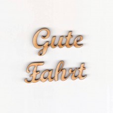 Schriftzug aus Holz "Gute Fahrt" für Wanddeko 11 cm breit Schreibschrift