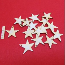 Sterne-Set 12 Stück 5 cm mit Loch zum Aufhängen Deko Weihnachten Sternenhimmel Basteln Holz Weihnachten
