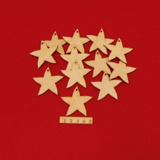 Sterne-Set 12 Stück 5 cm mit Loch zum Aufhängen Deko Weihnachten Sternenhimmel Basteln Holz Weihnachten geschwungene Sterne