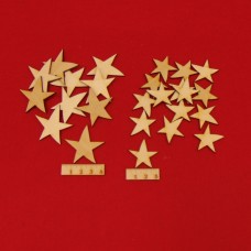 Sterne-Set 25 Stück 4 cm und 3 cm Deko Weihnachten Sternenhimmel Basteln Holz Sternenmix