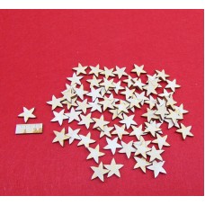 Sterne-Set 70 Stück 2 cm Deko Weihnachten Sternenhimmel Basteln Holz geschwungene Sterne