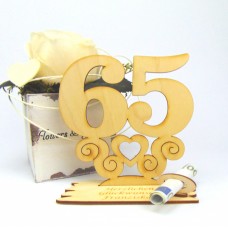 Tischnummer Zahl 65 Höhe 17cm  Geburtstagsgeschenk Diamantene Hochzeit