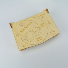 Geschenkbox mit Mondbär - ideal für kleine Geschenke zur Geburt