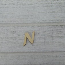 Holzbuchstabe Forte  "N" 21mm aus Naturholz