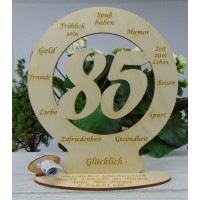 Geschenk zum 85. Geburtstag, personalisiert mit Glückwunschgravur