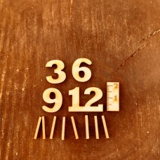 Deutsche Ziffern 2 cm Arabische Zahlen 3, 6, 9, 12und 8 Striche für Uhren
