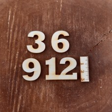 Deutsche Ziffern 30 mm Arabische Zahlen 3, 6, 9, 12und 8 Striche