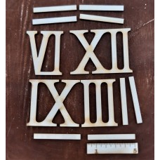 Römische Ziffern 5 cm Römische Zahlen 3, 6, 9, 12 sowie 8 Striche