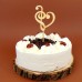 Cake Topper Form Notenschlüssel mit Bass Kuchenfigur, Tortenstecker aus Holz 14cm